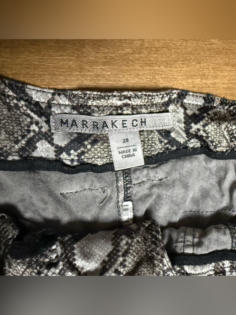Marrakech Gray Snake-Print Cropped Pants